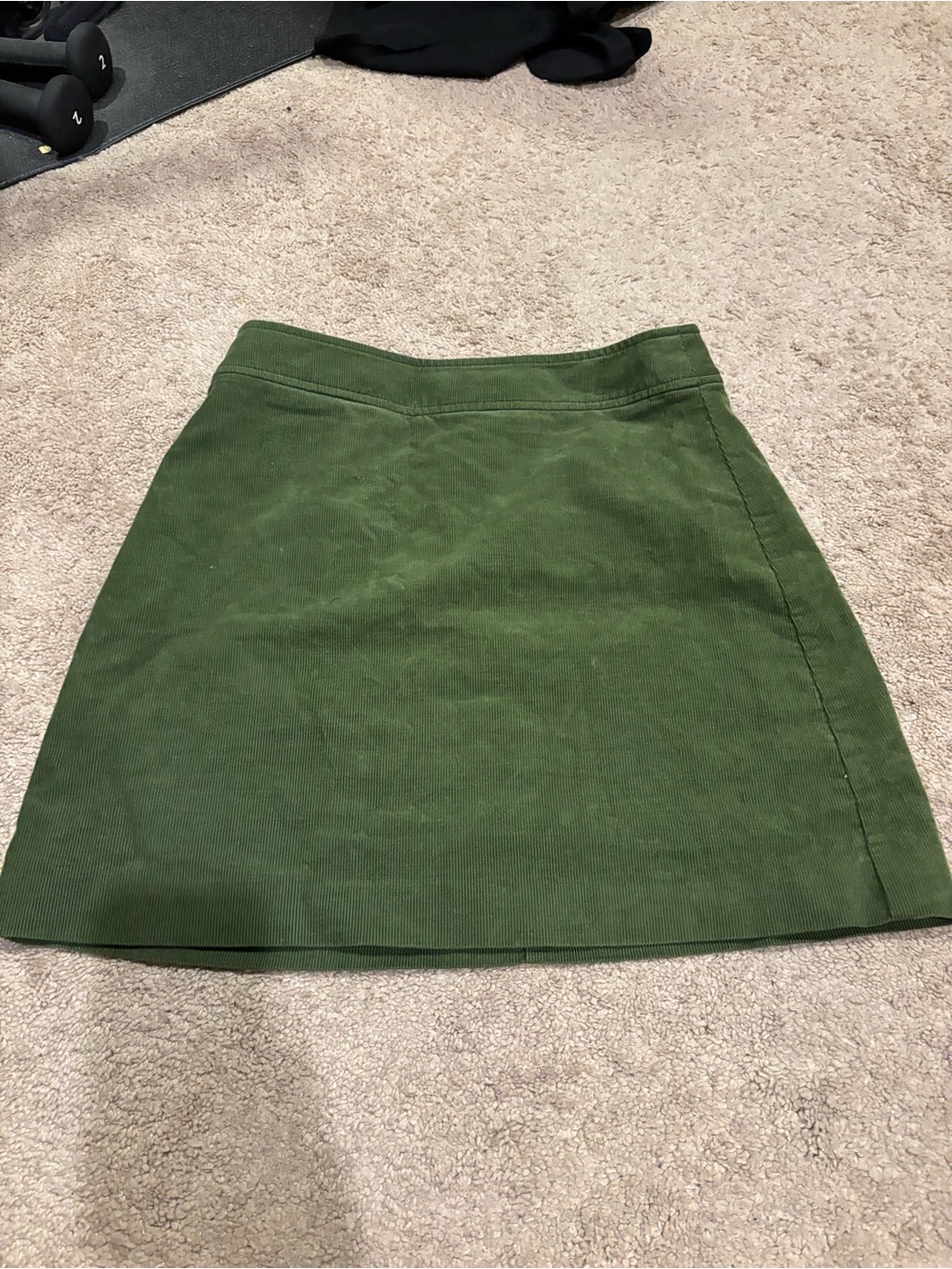 J. Crew Olive Green A-Line coduroy Skirt